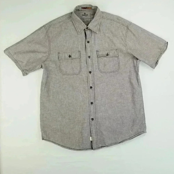 Timberland Large Linen Cotton Blend Lavender Shirt - Picture 1 of 7